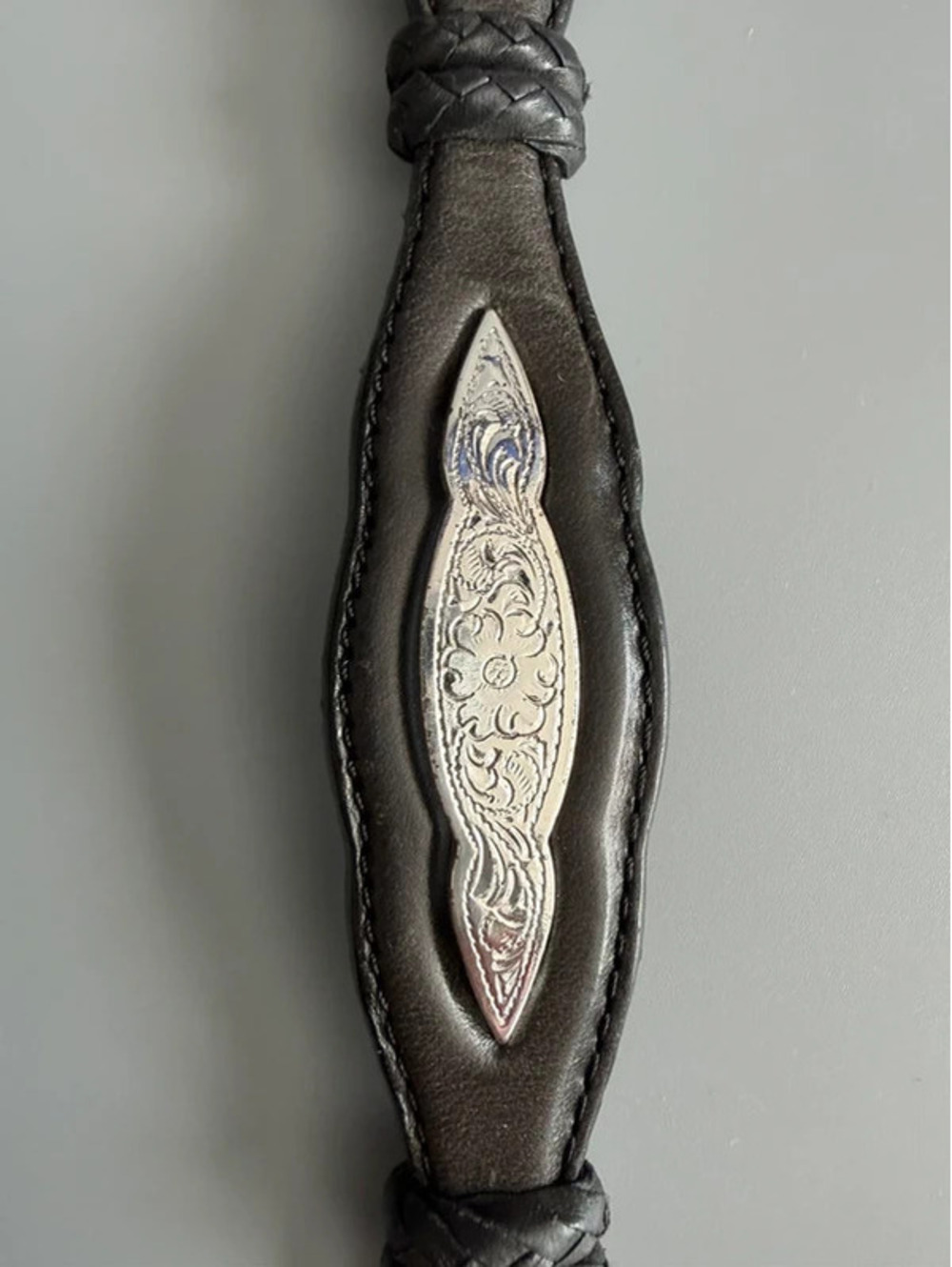 Real leather Tony Lama belt with silver details - stunning - Picture 2 of 8